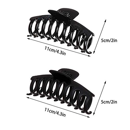 6 piezas de garra de pelo grande, pinza de mandíbula de pelo jumbo con estampado de leopardo, garra de tortuga, soporte de cola de caballo de pelo largo y grueso, agarre fuerte para el pelo