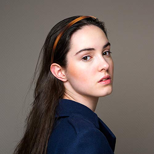 6 Piezas Diademas de Plástico Liso Diademas de Peine de Dientes Bandas de Cabello Flacas de Bricolaje para Mujer Niña (8 mm, Multicolor)