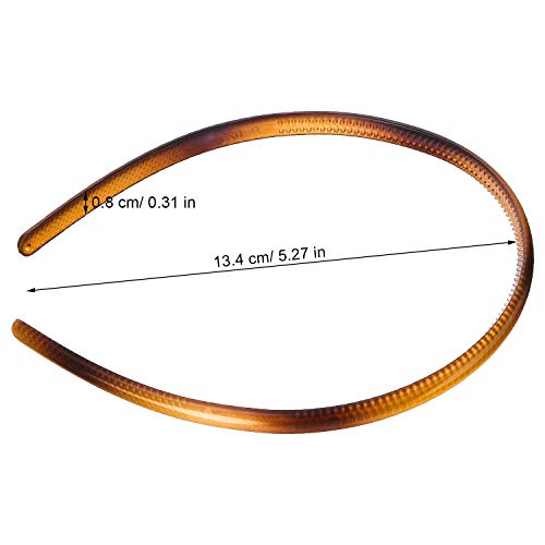 6 Piezas Diademas de Plástico Liso Diademas de Peine de Dientes Bandas de Cabello Flacas de Bricolaje para Mujer Niña (8 mm, Multicolor)