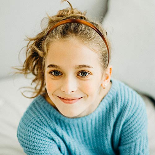 6 Piezas Diademas de Plástico Liso Diademas de Peine de Dientes Bandas de Cabello Flacas de Bricolaje para Mujer Niña (8 mm, Multicolor)