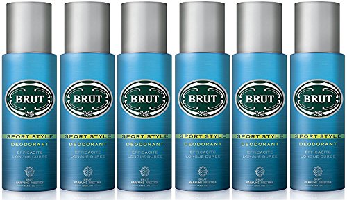 6 x Desodorante Brut Aerosol, deporte estilo 200 ml