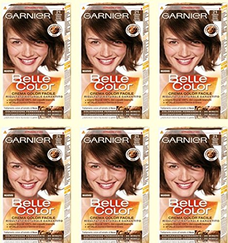 6 x Garnier Belle Color 21 – Castaño claro dorado Tinte para Cabello
