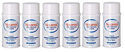 6 x noxzema Shaving Foam Cream Jabón de Afeitar Color Blanco Classic Mentol 300 ml