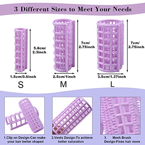 60 piezas de rodillos para el cabello sin calor rulos para el cabello rodillos de agarre automático herramientas profesionales de peluquería para bricolaje para peluquería