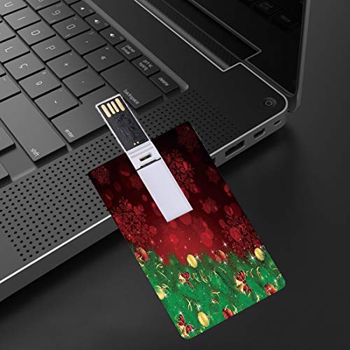64 GB Unidades flash USB flash Navidad Forma de tarjeta de crédito bancaria Clave comercial U Disco de almacenamiento Memory Stick Trippy Xmas Tree Telón de fondo Rituales tradicionales con temas Jing