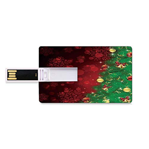 64 GB Unidades flash USB flash Navidad Forma de tarjeta de crédito bancaria Clave comercial U Disco de almacenamiento Memory Stick Trippy Xmas Tree Telón de fondo Rituales tradicionales con temas Jing