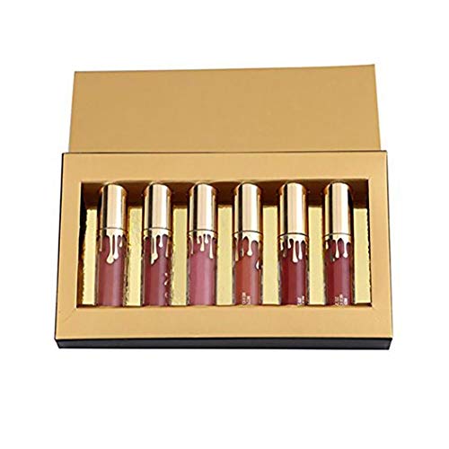 6pcs / set de larga duración Liquid Lipstick Barra de labios mate aterciopelado mate impermeable Lipgloss del lápiz labial Lip Gloss para la Mujer (surtidos)