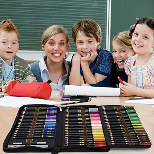 72 Lápices de Colores Acuarelables en estuche con cremallera, Fácil de almacenar y proteger sus lápices de dibujo profesionales, ideales para adultos niños, principiantes y expertos