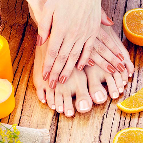 72 Piezas Uñas de Pies Postizas Francesas Puntas de Uñas de Dedos de Pies Falsas Artificiales Desnudas Uñas Cortas Cuadradas en 3 Cajas Cubierta Completa con Lima Palillo de Uñas para Salón Hogar