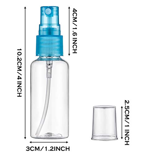 8 Botellas de Spray de Plástico 30 ml, Mini Botella de Niebla de Viaje Botella Aerosol de Niebla Fina Vacía Botella de Rociador Transparente Recargable Portátil para Perfumes, Líquidos, 1 onza