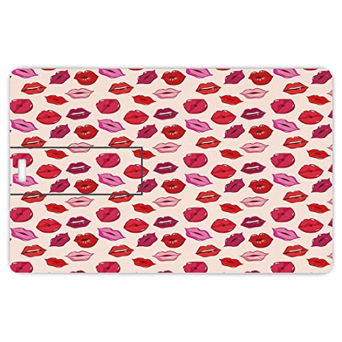 8 GB Unidades Flash USB Flash Beso Forma de Tarjeta de crédito bancaria Clave Comercial U Disco de Almacenamiento Memory Stick Labios Atractivos de Colores Vivos Glamour Cosméticos de Moda Maquillaje