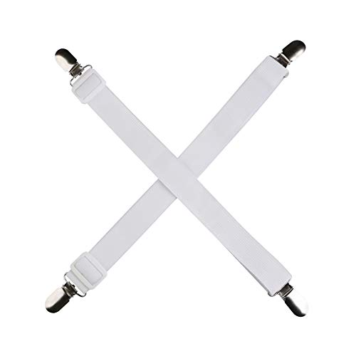 8 tensores ajustables para ropa de cama Voarge, tensor de sábana con clips de metal, se puede utilizar para fijar sábanas, tablas de planchar, sofás, etc.