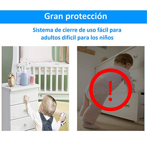 [8 Unidades] Cerraduras Transparentes De Seguridad Para Bebes, Bloqueo Con Adhesivo 3M, Cierres Para Armarios, Cajones, WC, Cocinas, Puertas, Ventanas, Neveras [Pestillos Transparentes]