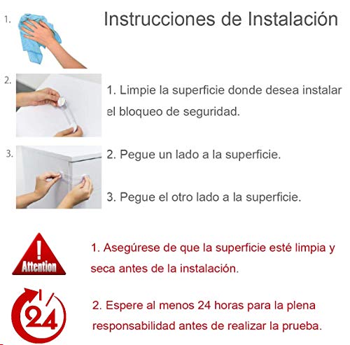[8 Unidades] Cerraduras Transparentes De Seguridad Para Bebes, Bloqueo Con Adhesivo 3M, Cierres Para Armarios, Cajones, WC, Cocinas, Puertas, Ventanas, Neveras [Pestillos Transparentes]