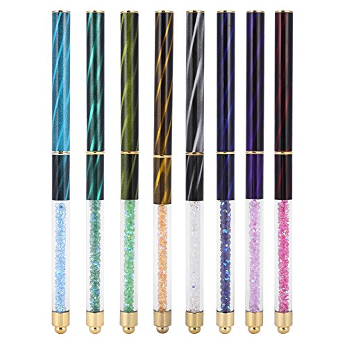 8 x Pinceles para Uñas Nail Art Pinceles UV Gel Liner Pintura gradientes Pincel Lápiz Nail Art Set Manicura Herramientas acrílico lápices Brush Kits con Cat ojos brillantes Mango