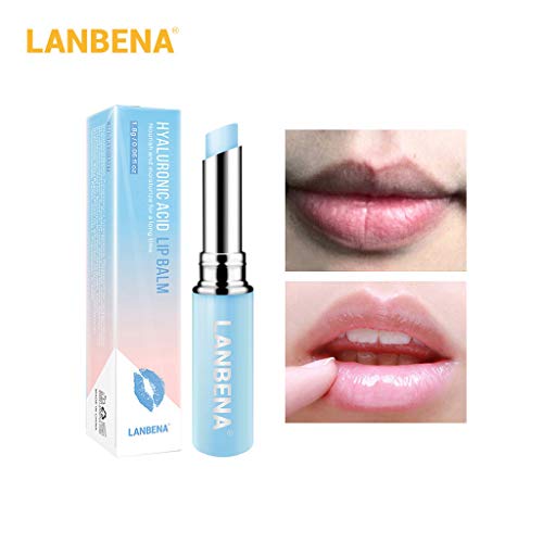 88AMZ Bálsamo Labial Ácido Hialurónico, Cambio de Temperatura mágico. Cambio de Labios. Bálsamo hidratante hidratante de Larga duración. Cosméticos Naturales con Efecto bálsamo Mate (Azul)