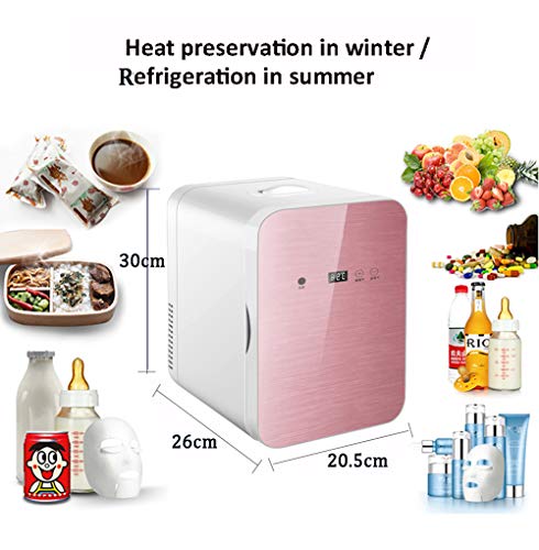 8L Mini Portátil Compacto Personal Frigorífico, Cools Y Se Calienta Mini Maquillaje Refrigerador, Incluye Enchufes Para Outlet Y 12V Cargador De Coche, Super Tranquilo En El Vehículo Congelador,Rosado