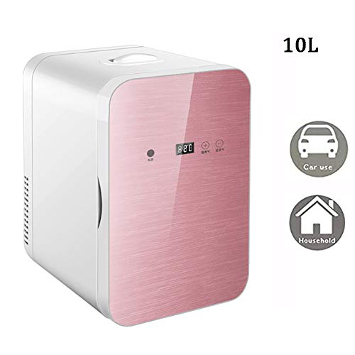 8L Mini Portátil Compacto Personal Frigorífico, Cools Y Se Calienta Mini Maquillaje Refrigerador, Incluye Enchufes Para Outlet Y 12V Cargador De Coche, Super Tranquilo En El Vehículo Congelador,Rosado