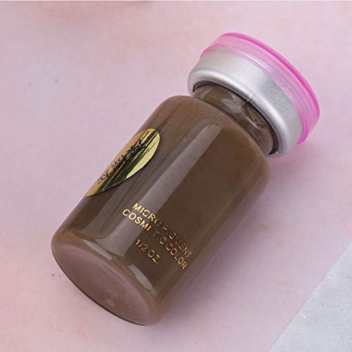 8ml / botella de tinta de tatuaje para cejas, pigmento de tatuaje semi-permanente, tinta de pigmento de tatuaje de labios, pigmento de tatuaje de larga duración(Fresno de color marrón oscuro (ceja))