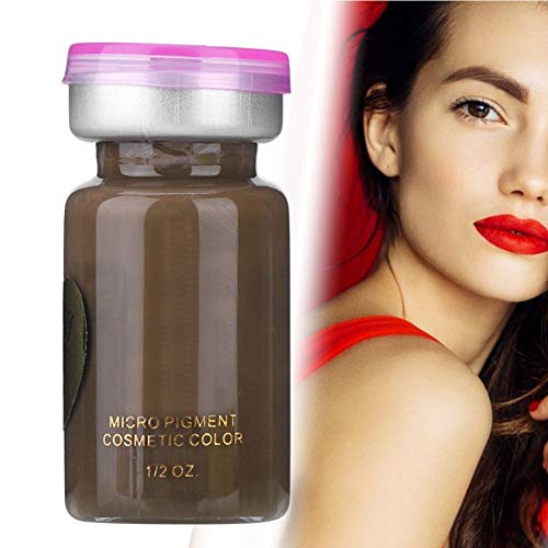 8ml / botella de tinta de tatuaje para cejas, pigmento de tatuaje semi-permanente, tinta de pigmento de tatuaje de labios, pigmento de tatuaje de larga duración(Fresno de color marrón oscuro (ceja))