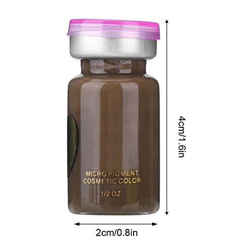 8ml / botella de tinta de tatuaje para cejas, pigmento de tatuaje semi-permanente, tinta de pigmento de tatuaje de labios, pigmento de tatuaje de larga duración(Fresno de color marrón oscuro (ceja))