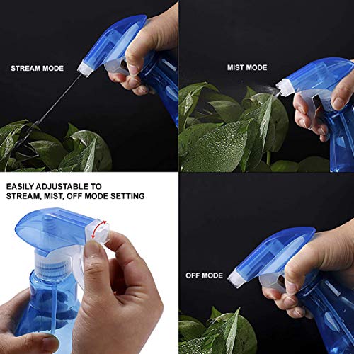 90's Club ™, 3 piezas 500 ml, botellas de spray, pulverizador de gatillo con neblina, modos de flujo y apagado para agua, cocina, baño, limpieza, planta mister, ambientación, jardinería