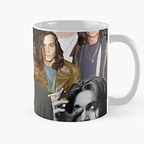 92Novafashion Mad Tim Jack Depp Captain Scissorhands Burton Edward Sparrow Johnny Hatter La Mejor Taza de café de cerámica Blanca de 11 oz