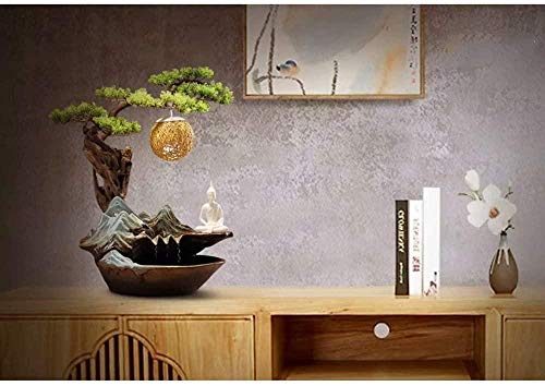 A-Generic Indoor Fountain Fontaine en céramique Ornements Feng Shui Chanceux Salon Vin Armoire Bureau décorations pour la Maison-C