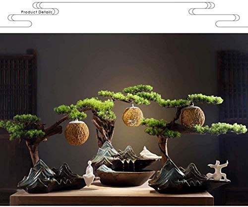 A-Generic Indoor Fountain Fontaine en céramique Ornements Feng Shui Chanceux Salon Vin Armoire Bureau décorations pour la Maison-C