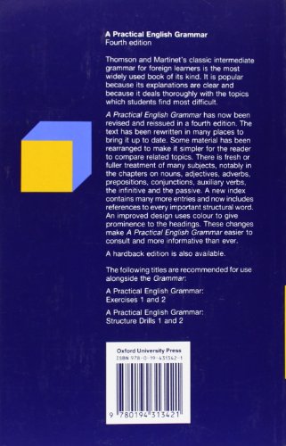 A Practical English Grammar 4th Edition: A classic grammar reference with clear explanations of grammatical structures and forms.