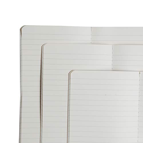 A5 Recambio de Papel para Cuaderno de Piel - Papel Rayado, Juego de 3 | Insertos para Diarios, Agendas y Planificadores de Viajes de Cuero Recargables | Leather Travel Notebook Inserts | 21x14cm A5