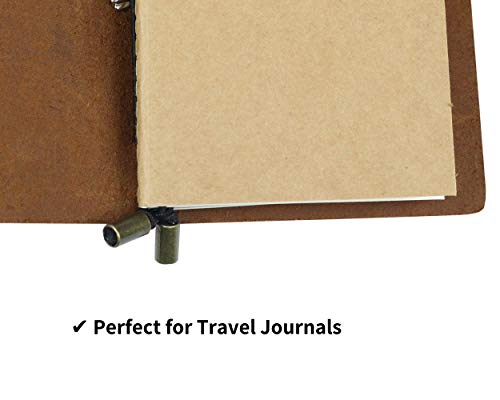 A5 Recambio de Papel para Cuaderno de Piel - Papel Rayado, Juego de 3 | Insertos para Diarios, Agendas y Planificadores de Viajes de Cuero Recargables | Leather Travel Notebook Inserts | 21x14cm A5