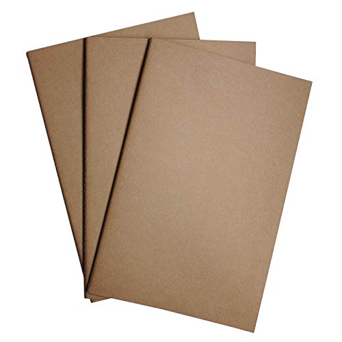 A5 Recambio de Papel para Cuaderno de Piel - Papel Rayado, Juego de 3 | Insertos para Diarios, Agendas y Planificadores de Viajes de Cuero Recargables | Leather Travel Notebook Inserts | 21x14cm A5