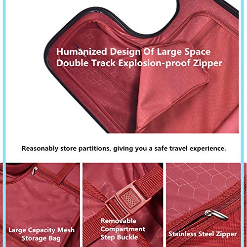 AAGYJ Maleta con Ruedas para Equipaje para niños, Maleta con Ruedas para niños, Maleta con Ruedas para Estudiantes, Maleta de Viaje de Gran Capacidad, Bolsa de Equipaje de Moda,Rojo,20inch