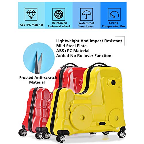 AAGYJ Maleta con Ruedas para Equipaje para niños, Maleta con Ruedas para niños, Maleta con Ruedas para Estudiantes, Maleta de Viaje de Gran Capacidad, Bolsa de Equipaje de Moda,Rojo,20inch