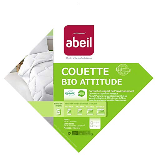 Abeil Edredón "Actitud Biológica" Algodón blanco 400g/m², Cama 90 - 140 x 200 cm