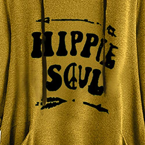 Abrigo Jerséis Encapuchado Camisa de Blusa Superior Irregular con Bolsillo de Manga Larga con Capucha y Oreja de Gato Estampada Informal para Mujer