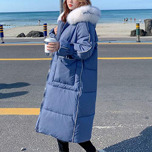 Abrigos Impermeables Largas para Mujer Chaqueta de Viento Manga Larga Chaqueta de Invierno de AlgodóN con Capucha CáLida para Mujer de Moda Abrigo de Manga Larga SóLido