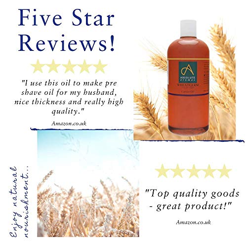 Absolute Aromas Aceite de Germen de Trigo 500ml - Puro, Natural, Prensado en Frío, Libre de Crueldad Animal y Vegano - Aceite Hidratante para Cabello, Cara y Masajes