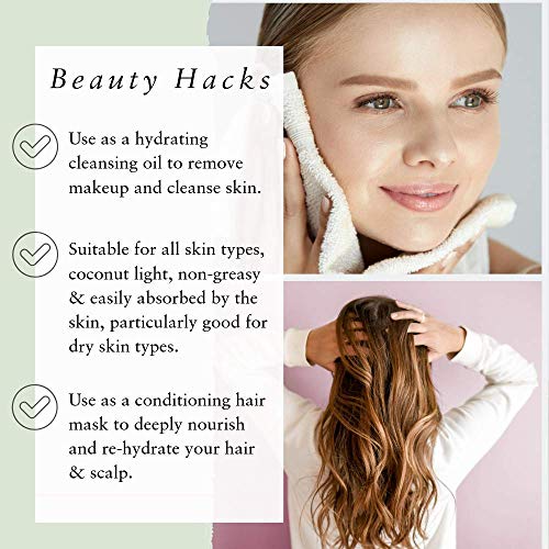 Absolute Aromas Aceite líquido de coco Fraccionado 500ml - 100% Puro, Natural, Sin Esencia, sin Crueldad Animal, Vegano, Sin OGM - Aceites para el Cabello, Piel, Masaje o Aromaterapia (500ml)