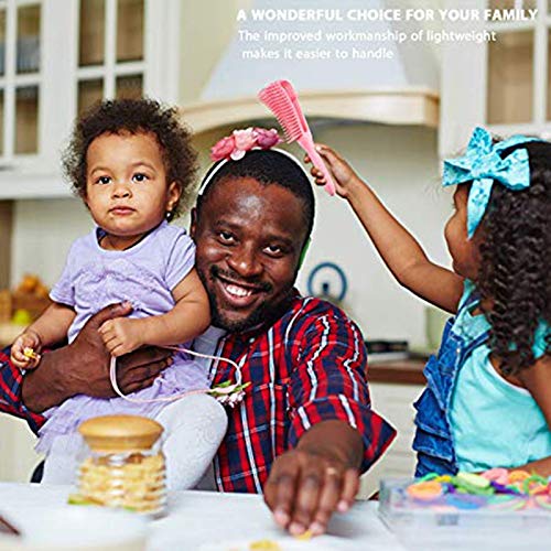 ACAMPTAR Cepillo Desenredante 2 Piezas Afro America/Cabello Africano Texturizado 3A una 4C Rizado Ondulado/Rizado/Seco/Grueso/Cabello Largo,Desenredante Nudos FáCil Limpiar(Negro,Rosa)