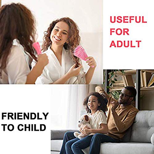 ACAMPTAR Cepillo Desenredante 2 Piezas Afro America/Cabello Africano Texturizado 3A una 4C Rizado Ondulado/Rizado/Seco/Grueso/Cabello Largo,Desenredante Nudos FáCil Limpiar(Negro,Rosa)