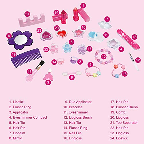 Accentra - Calendario de Adviento para niñas con 24 maquillaje, cosmética y productos de joyería