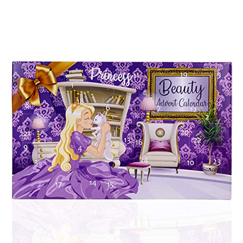 Accentra - Calendario de Adviento para niñas con 24 maquillaje, cosmética y productos de joyería