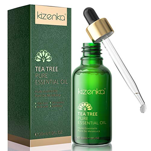Aceite de árbol de té kizenka para piel, aceite esencial de árbol de té para tratamiento facial natural para acné, manchas y uñas