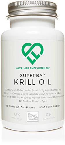 Aceite de Krill Superba de LLS | Pescado sostenible por Aker BioMarine | 500mg x 60 cápsulas blandas | para un corazón sano, articulaciones y apoyo inmunitario | Hecho en el Reino Unido bajo licencia GMP