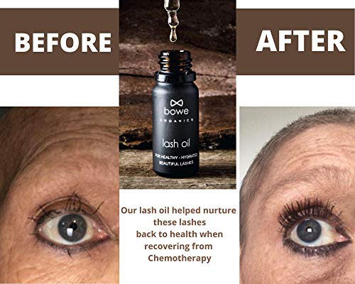 Aceite de pestañas ganador del premio Bowe Organics, suero de pestañas 100% natural, orgánico y vegano.