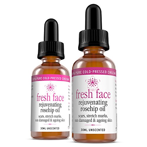 Aceite de Rosa Mosqueta - FRESH FACE - 100% puro frío chileno salvaje rejuvenecimiento naturalmente rico en vitaminas A, C & E y ácidos grasos esenciales para cicatrices, estrías, piel dañada por el sol y el envejecimiento