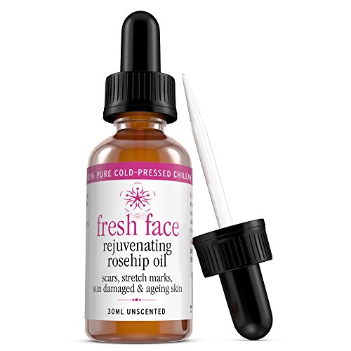 Aceite de Rosa Mosqueta - FRESH FACE - 100% puro frío chileno salvaje rejuvenecimiento naturalmente rico en vitaminas A, C & E y ácidos grasos esenciales para cicatrices, estrías, piel dañada por el sol y el envejecimiento