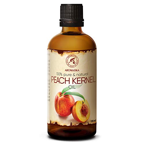 Aceite de Semilla de Durazno 100ml - Prunus Persica - Italia - 100% Puro y Natural - Botella de Vidrio - Aceite de Durazno para Rostro - Cuerpo - Cabello - Piel - Cuidado del Cuerpo